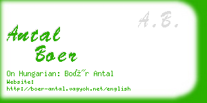 antal boer business card